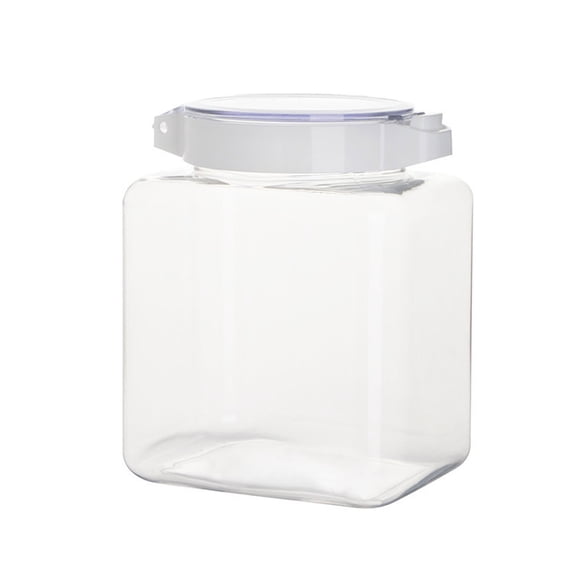 GadgetVLot Food Storage Box Transparent Whole Grains Flour & Sugar Moisture-Proof Press Airtight Lid Sealed Jar