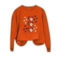 thumbnail image 2 of WREESH Women's Valentine's Day Long Sleeve Sweatshirt Casual Loose Crew Neck Pullover Top Orange, 2 of 4