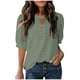 thumbnail image 2 of Puntoco Liquidación de camisetas cortas para mujer Camiseta de cuello redondo hueca de manga corta cómoda y de ocio de color liso para mujer, 2 of 5