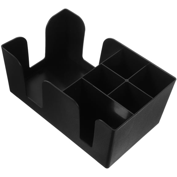 ifundom Black Coffee Bar Organizer with Multi-Compartment Storage for Kitchen Countertop and Home Beverage Station