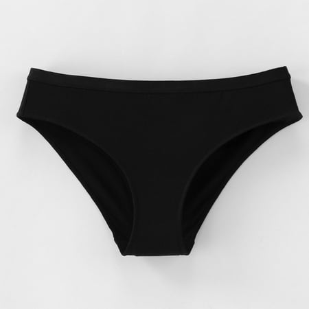 Clearance & Promo  Women s High Waist Briefs  Solid Color  Breathable  Leisure Briefs  Comfort Fit  Underwear  for Daily Wear  Seamless Design  Womens Shirts Plus Size | Black L  Sopatenor