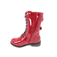 thumbnail image 3 of Women's Patent Color Buckle Strap Style Combat Boots Red Pat, 8, 3 of 3