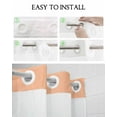 thumbnail image 5 of No Hook Shower Curtain with Snap in Liner, Peach Coral Solid Color Hotel Shower Curtains for Bathroom, Washable Shower Curtain Liner Set with Mesh Top Window, 66"x72", 5 of 6
