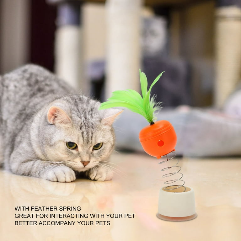 Pet Spring Treat Puzzle Toy Cat Treat Dispenser With Feather Spring Spring Cat  Treat Dispenser Toy Indoor Cat Food Dispensing Puzzle Toy Interactive Cat  Toy Pet Spring Treat Toy 