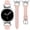 Pink/Silver, variant on Wearlizer Leather Band Compatible with Samsung Galaxy Watch 9/8 40mm 44mm & Watch 8 Classic 46mm, Slim Dressy Leather Strap for Women with C-Shape Metal Buckle, No Gap One-Click Band