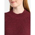 thumbnail image 4 of Time and Tru Women's Ribbed Mock Neck Sweater, Heavyweight, Sizes XS-XXXL, 4 of 5