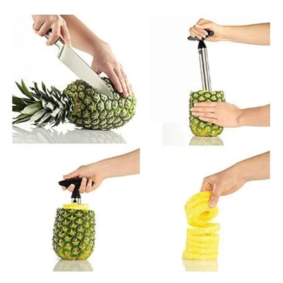 Stainless Steel Pineapple Handheld Fruit Corer Slicer Cutter Peeler Kitchen Tool