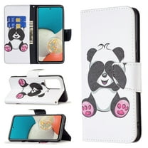 Galaxy A53 5G Case Cute Embossed Pattern Premium Leather Wallet Cover Flip Stand Credit Card Slots Pocket Holder Magnetic Closure Folio Case for Samsung Galaxy A53 5G, Giant Panda
