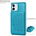 thumbnail image 5 of for iPhone 12 Mini Wallet Case with RFID Blocking Card Holder,PU Leather Magnetic Buttons Portrait Stand Flip Wrist Strap Shockproof Case for iPhone 12 Mini 5.4 Inch,Mandala Blue, 5 of 15