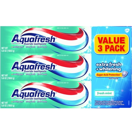 Aquafresh Extra Fresh Plus Whitening Fluoride Toothpaste for Cavity Protection, 5.6 ounce (3