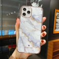 thumbnail image 1 of Funda de teléfono con textura de mármol degradado brillante para iPhone 14 11 12 13 Pro Max XR XS Max X 13 14Pro 14 Plus, funda de parachoques a prueba de golpes Tan Jianjun unisex, 1 of 2