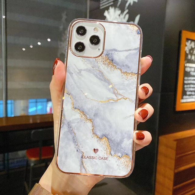 Funda de teléfono con textura de mármol degradado brillante para iPhone 14 11 12 13 Pro Max XR XS Max X 13 14Pro 14 Plus, funda de parachoques a prueba de golpes Tan Jianjun unisex