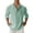 Mint Green #28, variant on Dresfit Button Shirt Mens Solid Linen Shirts 2026 Slim Fit Long Sleeve Henley Tops Spring Stretch Button Up Hawaiian Casual Shirt Blue M