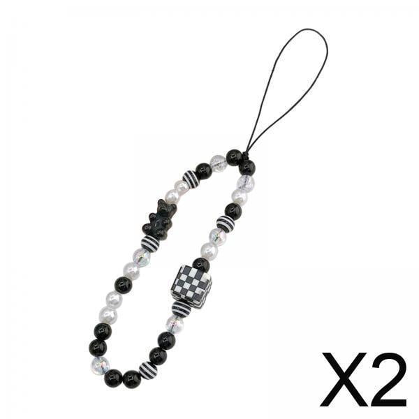 2x Cordón Para Teléfono Móvil Con Dije Para Cámara, Universal, Para Mujeres Y Niñas, Color Negro