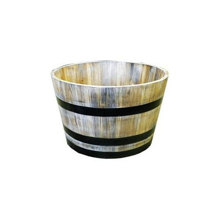 Real Wood Products Cedar Whiskey Barrel Planter