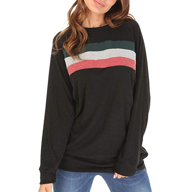 women's striped sweatshirts