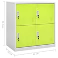 thumbnail image 2 of vidaXL Locker Cabinets 5 pcs Light Gray and Green 35.4"x17.7"x36.4" Steel, 2 of 8