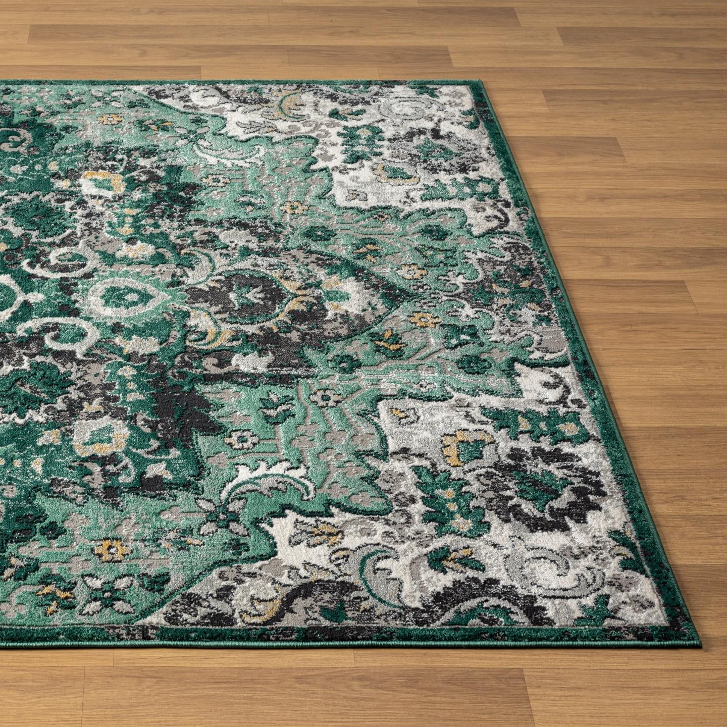 Luxe Weavers Moroccan Green 6x9 Medallion Area Rug, Floral Living Room Carpet