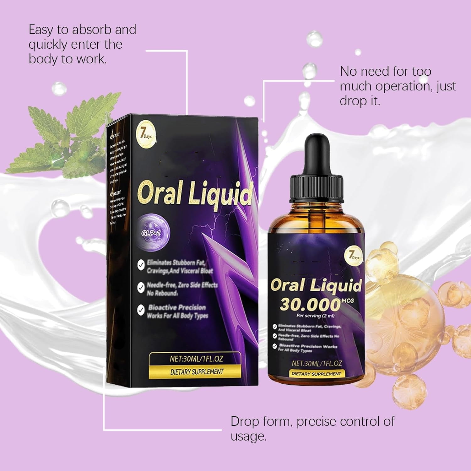 does the glp 1 liquid work GLP-1 Drops for Women and Men, Weight & Appetite(30ML/1Fl.OZ,1PC)