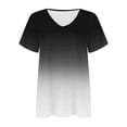 thumbnail image 4 of qILAKOG Summer Casual T-Shirts For Women Loose Fit V Neck Print Short Sleeves,Ladies Lounge Pullover Tops Cheap,Female Basic Blouses&Shirts,Tank Tops,Tees Shirts,M, 4 of 5