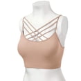 thumbnail image 3 of Women's Novelty Bras Seamless Triple Criss-Cross Front Bralette Sports Bra (No Pad), 3 of 4