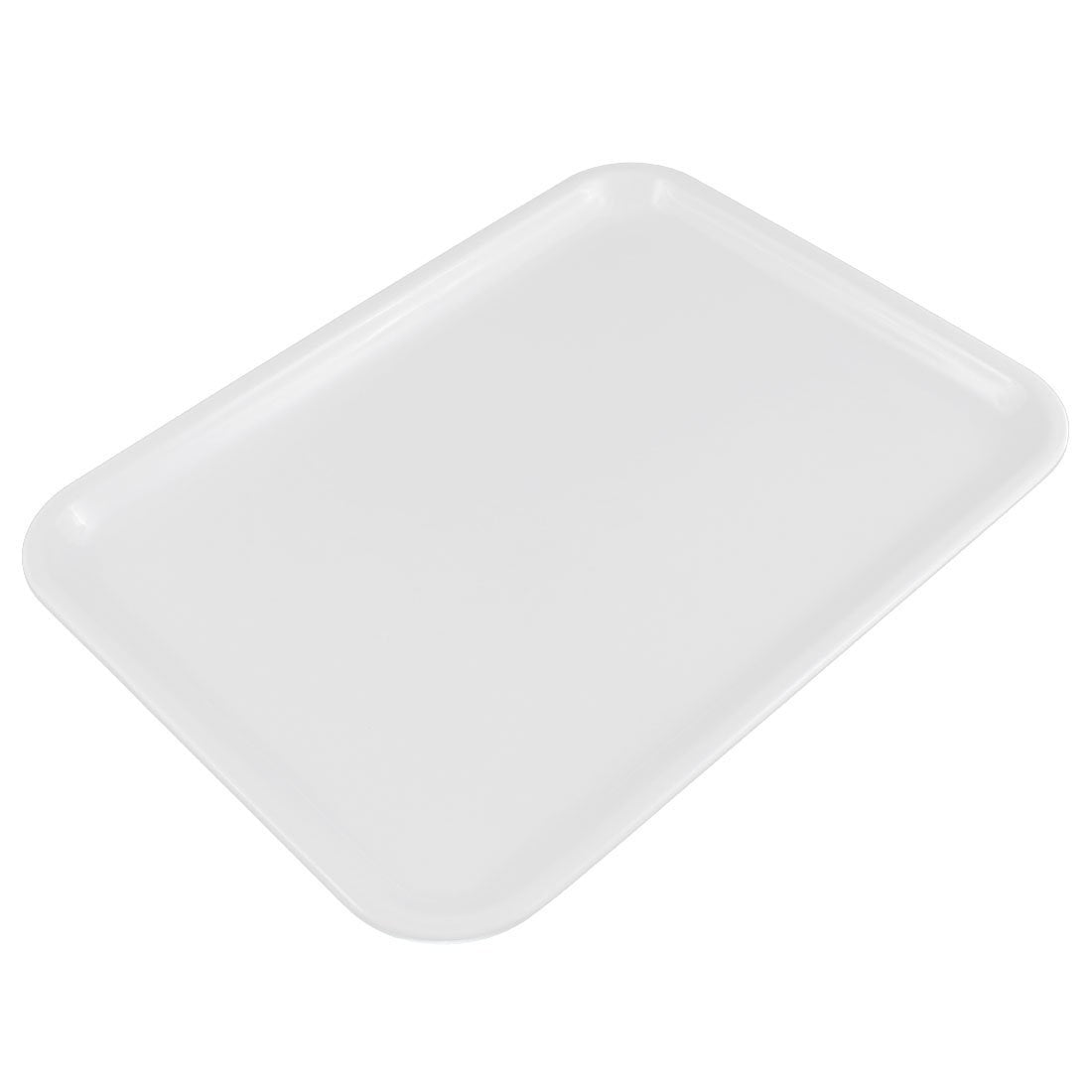 Ponpong Extra Large Plateaux De Service Rectangulaires En Plastique Blanc, Lot De 6
