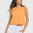 thumbnail image 4 of Beach Vacation Clothes for Women Tote Girls Top Pack Women Dark Tan Top Dance Crop Long Cancer Tops for Chicken Lady Dinosaur Tail Blank Muscle Customize Tops Women's Hollow Back Yoga Suit Orange S, 4 of 5