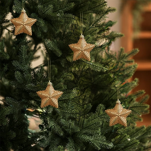 Adornos navideños colgantes de plástico C, adornos navideños de plástico dorado para árbol de Navidad, decoraciones de Halloween, decoración de otoño, decoración del hogar, adornos navideños.