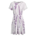 thumbnail image 4 of Lavender Floral Purple Dress Fashion Beach Short Sleeve Dresses Female Party Printed Sundress, 4 of 7