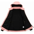 thumbnail image 3 of KVE Women's Softshell Jacket Light Hooded Windproof Coat Insulated Windbreaker for Outdoor Hiking Light Pink Small, 3 of 9