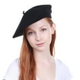 thumbnail image 5 of KBETHOS Women's 100% Wool French Beret Hat, Black, 5 of 5