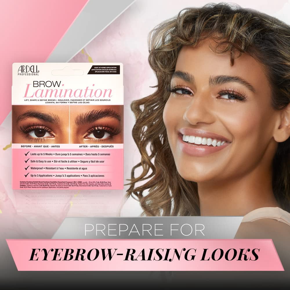 Ardell Brow Lamination Kit, Waterproof Brow Lamination Set with Perming, Setting Solutions, and Nourishing Oil