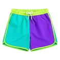thumbnail image 2 of CUZIBR Boys Swim Trunks Color Block Athletic Wide Leg Beach Shorts Elastic Drawstring Waist Quick Dry Lightweight Running Workout Gym Beach Casual Summer Sport Bottoms,Light Green,3-4 Years, 2 of 4