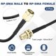 thumbnail image 2 of Cable de extensión de antena Uxcell, 2 piezas de 3.3 pies RP-SMA macho a RP-SMA hembra, conector de montaje en panel de cable coaxial RG174 para extensión de antena de enrutador LAN inalámbrico, 2 of 6