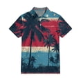 thumbnail image 3 of Men's USA 250th Anniversary American Flag Palm Tree Polo Shirt Patriotic Casual Short Sleeve America 250 Merchandise, 3 of 6