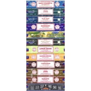 Satya Bangalore (BNG) Incense Set of 12 Nag Champa Namaste Super Hit Neem Forest Prana Oodh Sage Cinnamon Lemongrass Rosemary Natural Sandalwood, VarietyPack05