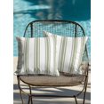 thumbnail image 3 of Outdoor Pillows Waterproof, Sage Green Striped Throw Pillows with Inserts Included, Farmhouse Vertical Stripes Indoor Outdoor Decorative Lumbar Pillow for Bed/Couch/Patio 16"x16", 2Pcs, 3 of 8