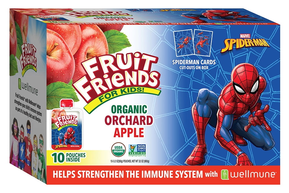 Fruit Friends Disney Marvel Heroes Organic Applesauce, 3.2 oz, 10 Ct