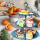 thumbnail image 3 of Soporte de exhibición de pasteles Postres de frutas Estante para bocadillos Mesa Bandeja de alimentos Soporte Decoración Regalo Fiesta de cumpleaños Baby Shower Azul 3 niveles Kearding HA008978-04B, 3 of 6