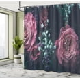 thumbnail image 4 of Ambesonne Vintage Rose Shower Curtain, Dreamy Romantic Flower, 69"Wx75"L, Slate Blue Fuchsia, 4 of 4