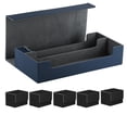thumbnail image 1 of Premium Deck Box - Soporte para tarjetas con cierre magnético para juegos de cartas coleccionables, tarjetas con mangas, béisbol, fútbol, ​​baloncesto, colección de tarjetas azul oscuro, 1 of 8