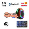 "UL 2272 Listed 6.5"" Hoverboard TOP LED Two-Wheel Self Balancing Scooter with Bluetooth Speaker New Chrome RoseGold"