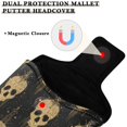thumbnail image 3 of Haosy Gold Skull Golf Mallet Putter Cover Strong Magnetic Leather Golf Club Headcover Closure, 3 of 7