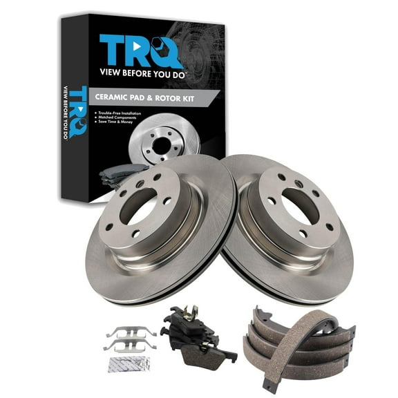 TRQ Rear Ceramic Brake Pad & Rotor Kit Fits Select 2012-2016 BMW