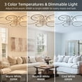 thumbnail image 2 of 39.4'' Modern Flush Mount Ceiling Fan with Lights and Remote, Large Low Profile Bladeless Ceiling Fan, 6 Speeds Reversible DC Motor, Dimmable LED 3-Color Change for Living Room Bedroom, White, 2 of 7