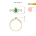 thumbnail image 5 of ANGARA Natural Twist Shank Pear Emerald Ring with Diamond Halo in 14K Yellow Gold for Women (Size-6x4mm) | May Birthstone, Birthday, Anniversary, Jewelry Gift for Women | Natural Emerald Ring, 5 of 9