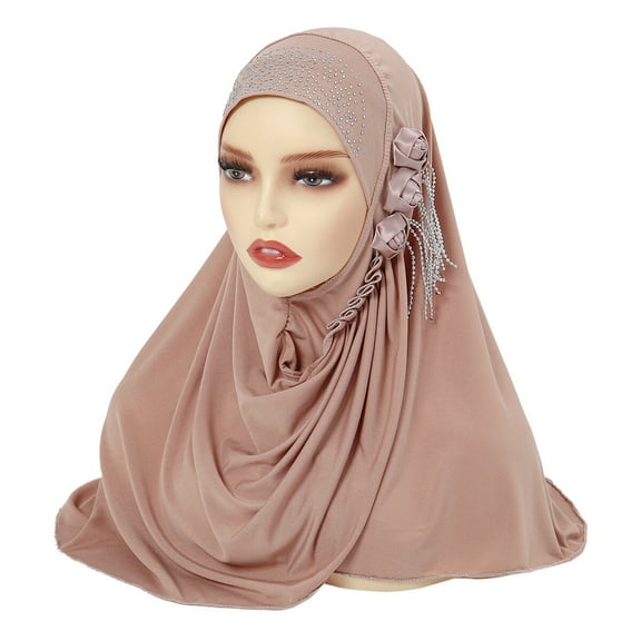 Women Flower Tassel Hijab Scarf Turban Head Hair Wrap Long Soft Shawl Scarves