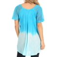 thumbnail image 2 of Sakkas Petra Women's Casual Loose Flared Corset Short Sleeve Lace Blouse Top Tunic - 2202-Turq - One Size, 2 of 5