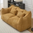 thumbnail image 4 of Giant Bean Bag Chair Sofa, Oversized Two-Person Bean Bag Couch with High Resilience Foam, Square Recliner Design for Living Room & Bedroom, Portable Adult Floor Loveseat, Yellow, 4 of 8