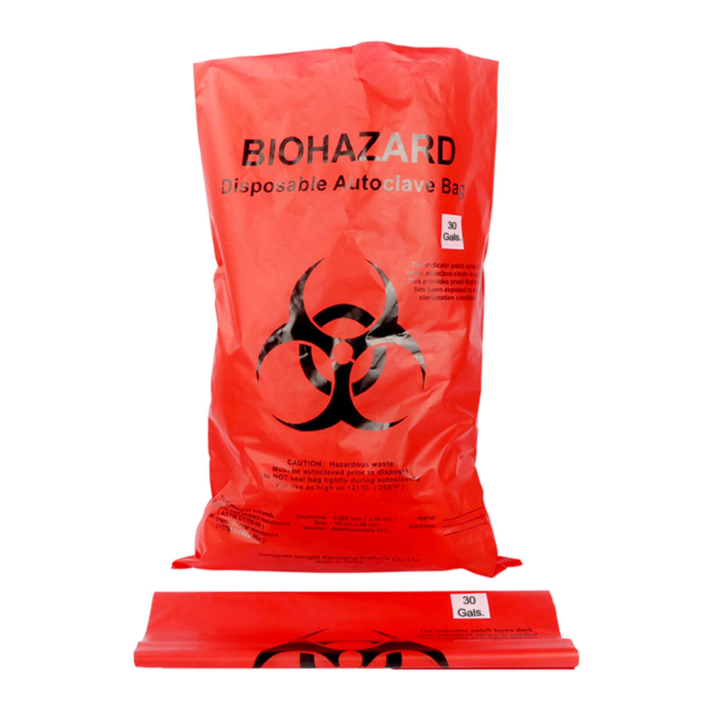 4 Rolls Red Biohazard Bags Disposable Autoclave Bags for Medical